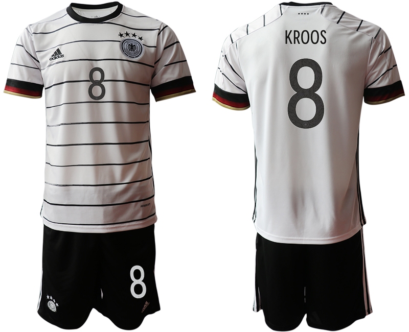 Men 2021 European Cup Germany home white #8 Soccer Jersey